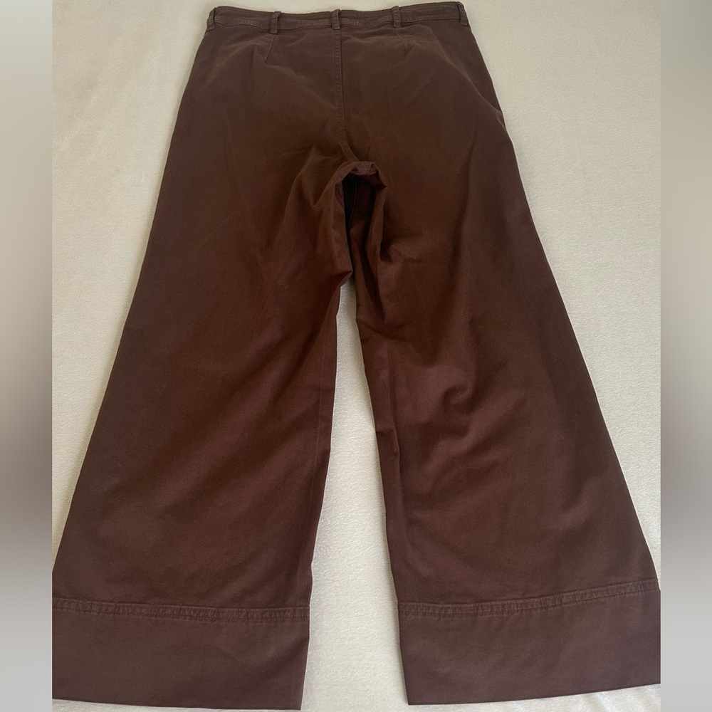 Everlane Tan Khaki Corporate Casual Lightweight Wide Leg Crop Pants women’s Sz 4 - Picture 6 of 16